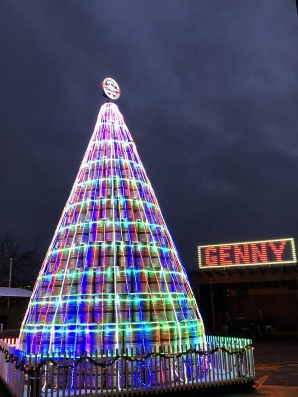 Genesee Brewery Lights Towering Beer Keg Christmas Tree American
