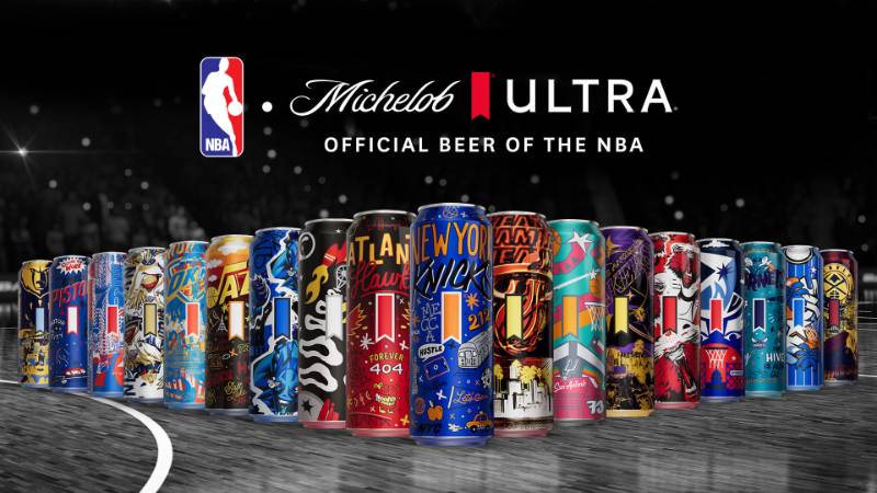 , 4 Artists Design 18 Special NBA Michelob Ultra Cans